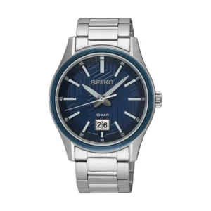 Seiko Ανδρικό Ρολόι 39.5mm Μπαταρίας με Ασημί Μεταλλικό Μπρασελέ - SUR559P1