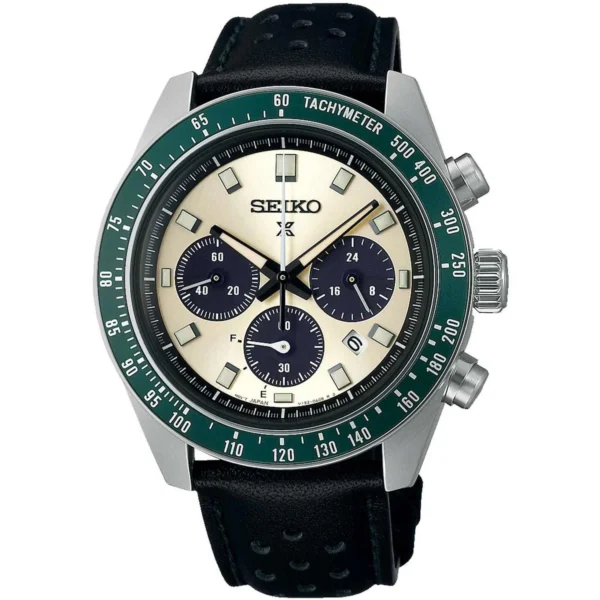 Ρολόι SEIKO Prospex ‘Racing Sports’ Speedtimer Solar Chrono Black Leather Strap – SSC943P1