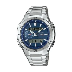 Casio Αναλογικό/Ψηφιακό Ανδρικό Ρολόι 43.5mm Solar με Ασημί Μεταλλικό Μπρασελέ - WVA-M650D-2AER