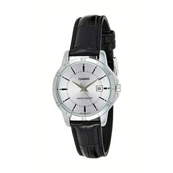 Casio Γυναικείο Ρολόι 35.2mm Μπαταρίας με Μαύρο Δερμάτινο Λουράκι – LTP-V004L-7A