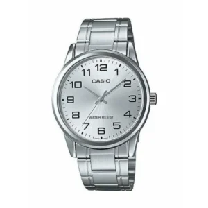 Casio Ανδρικό Ρολόι 45mm Μπαταρίας με Ασημί Μεταλλικό Μπρασελέ - MTP-V001D-7B