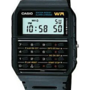 Casio Ψηφιακό Γυναικείο Ρολόι 12mm Μπαταρίας με Μαύρο Δερμάτινο Λουράκι - CA-53W-1Z