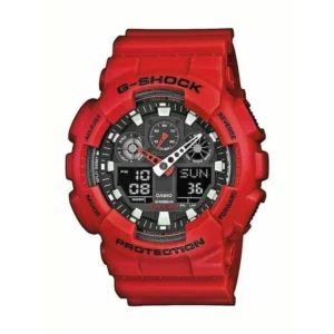 Casio G-Shock Αναλογικό/Ψηφιακό Ανδρικό Ρολόι 51mm Χρονογράφος Μπαταρίας με Κόκκινο Καουτσούκ Λουράκι - AE-1000WD-1AVEF