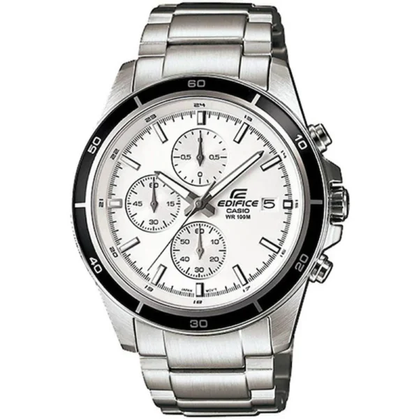 Casio Edifice Ανδρικό Ρολόι 43mm Χρονογράφος Μπαταρίας με Ασημί / Ασημί Μεταλλικό Μπρασελέ – EFR-526D-7AVUEF