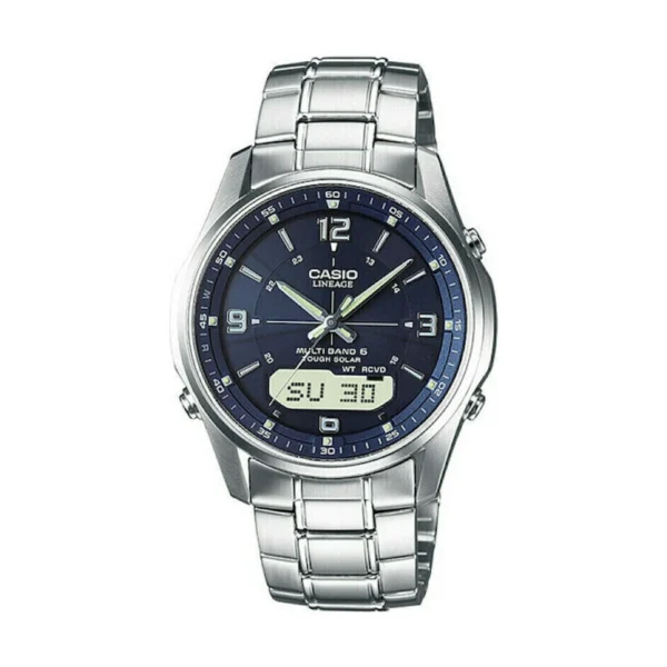 Casio Ανδρικό Ρολόι 40mm Solar με Ασημί Μεταλλικό Μπρασελέ – LCW-M100DSE-2AER