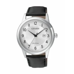 Citizen Ανδρικό Ρολόι 40mm Eco - Drive με Μαύρο Δερμάτινο Λουράκι - AW1231-07A
