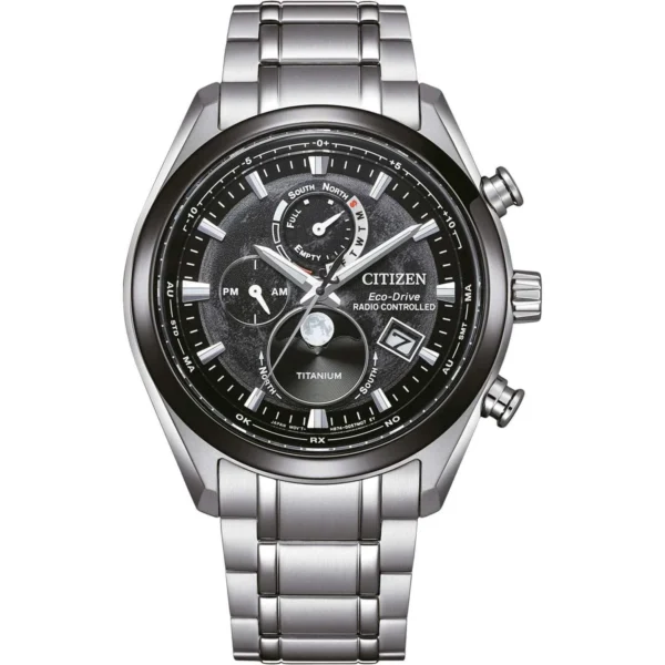 Ρολόι CITIZEN Tsuki-yomi Eco-Drive RadioControlled Silver Titanium Bracelet – BY1018-80E