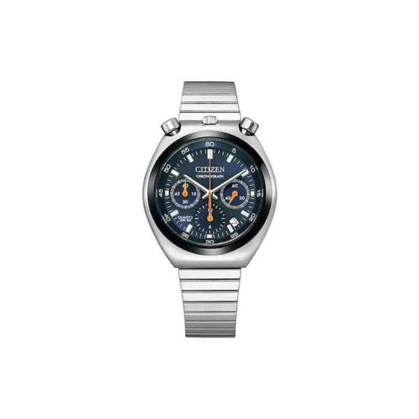 Citizen Ανδρικό Ρολόι 38mm Χρονογράφος Μπαταρίας με Μπλε Μεταλλικό Μπρασελέ – AN3660-81L