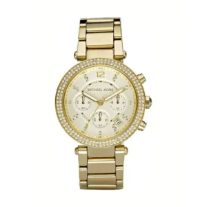 Michael Kors Parker Γυναικείο Ρολόι 40mm Χρονογράφος Μπαταρίας με Χρυσό Μεταλλικό Μπρασελέ - MK5354