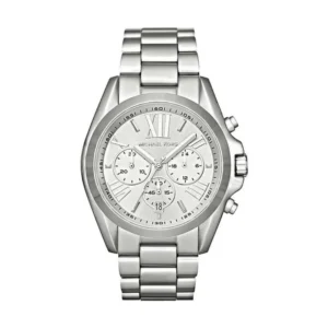 Michael Kors Bradshaw Γυναικείο Ρολόι 42mm Χρονογράφος Μπαταρίας με Ασημί Μεταλλικό Μπρασελέ - MK5535