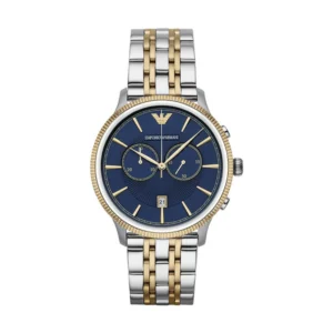 Emporio Armani Ανδρικό Ρολόι 43mm Χρονογράφος Μπαταρίας με Ασημί Μεταλλικό Μπρασελέ - AR1847