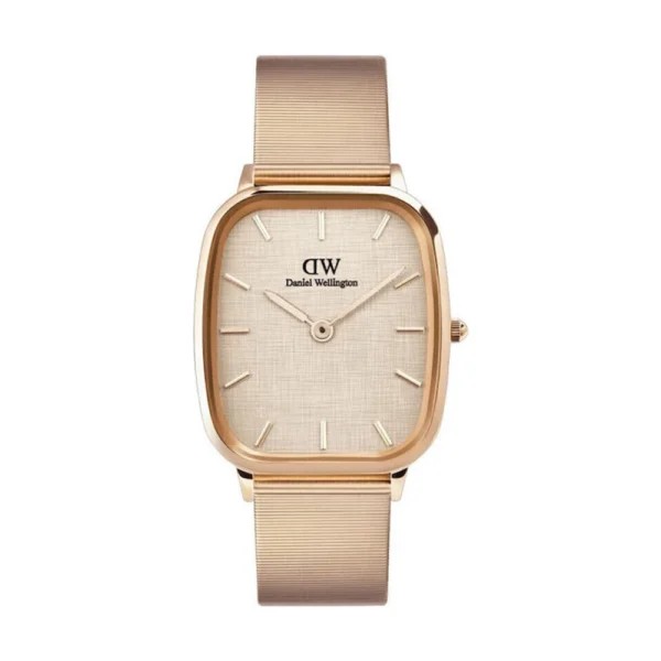 Daniel Wellington Marlon Wire Linen Γυναικείο Ρολόι Μπαταρίας με Χρυσό Μεταλλικό Μπρασελέ – DW00100815