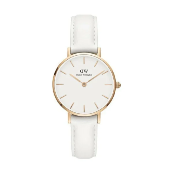 Daniel Wellington Classic Petite Bondi Γυναικείο Ρολόι 28mm Μπαταρίας με Λευκό Δερμάτινο Λουράκι – DW00100249