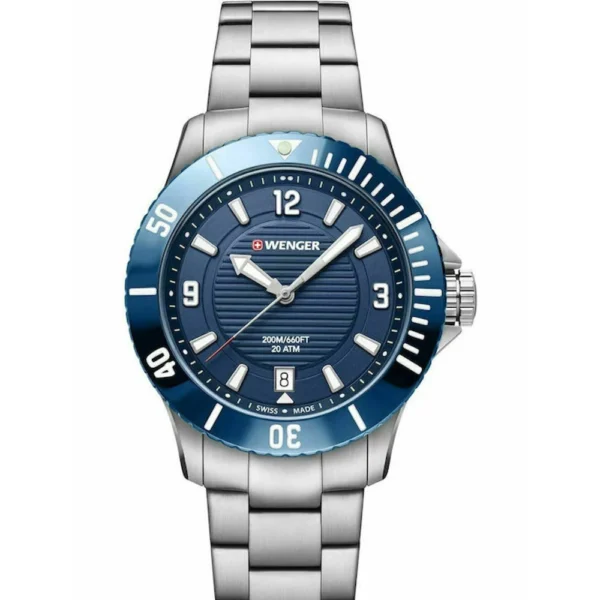 Wenger Seaforce Small Γυναικείο Ρολόι 36mm Μπαταρίας με Ασημί Μεταλλικό Μπρασελέ – 01.0621.111