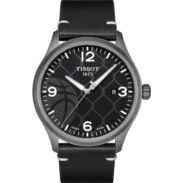 Tissot Xl Ανδρικό Ρολόι 42mm Μπαταρίας με Μαύρο Δερμάτινο Λουράκι – T116.410.36.067.00