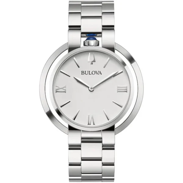 Bulova Γυναικείο Ρολόι 40mm Μπαταρίας με Ασημί Μεταλλικό Μπρασελέ – 96L306