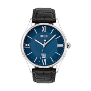 Boss Governor Ανδρικό Ρολόι 42mm Μπαταρίας με Μαύρο Δερμάτινο Λουράκι - 1513553