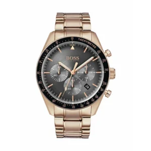 Boss Trophy Ανδρικό Ρολόι 44mm Χρονογράφος Μπαταρίας με Ροζ Χρυσό Μεταλλικό Μπρασελέ - 1513632