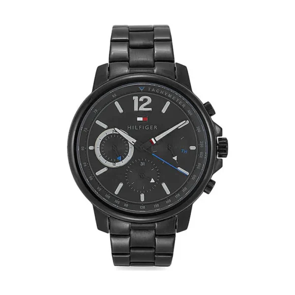 Tommy Hilfiger Landon Ανδρικό Ρολόι 44mm Χρονογράφος Μπαταρίας με Μαύρο Μεταλλικό Μπρασελέ – 1791529