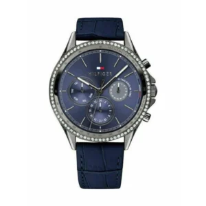 Tommy Hilfiger Ari Γυναικείο Ρολόι 38mm Χρονογράφος Μπαταρίας με Μπλε Δερμάτινο Λουράκι - 1781979