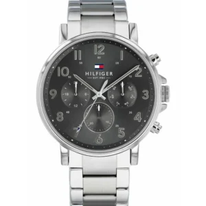 Tommy Hilfiger Daniel Ανδρικό Ρολόι 44mm Χρονογράφος Μπαταρίας με Ασημί Μεταλλικό Μπρασελέ - 1710382