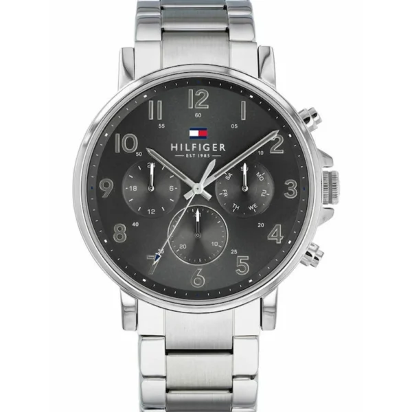 Tommy Hilfiger Daniel Ανδρικό Ρολόι 44mm Χρονογράφος Μπαταρίας με Ασημί Μεταλλικό Μπρασελέ – 1710382