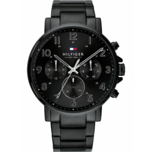 Tommy Hilfiger Daniel Ανδρικό Ρολόι 44mm Χρονογράφος Μπαταρίας με Μαύρο Μεταλλικό Μπρασελέ - 1710383