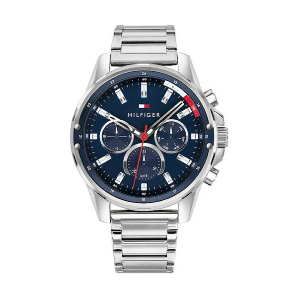 Tommy Hilfiger Mason Ανδρικό Ρολόι 45mm Μπαταρίας με Ασημί Μεταλλικό Μπρασελέ – 1791788