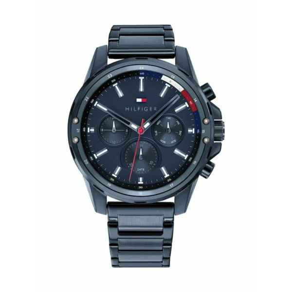 Tommy Hilfiger Mason Ανδρικό Ρολόι 45mm Μπαταρίας με Μπλε Μεταλλικό Μπρασελέ – 1791789