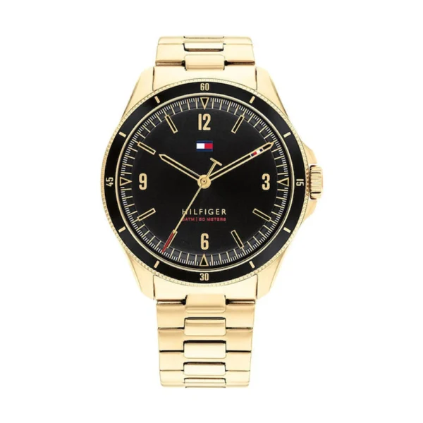 Tommy Hilfiger Maverick Ανδρικό Ρολόι 44mm Μπαταρίας με Χρυσό Μεταλλικό Μπρασελέ – 1791903