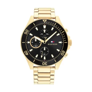 Tommy Hilfiger Larson Ανδρικό Ρολόι 46mm Χρονογράφος Μπαταρίας με Χρυσό Μεταλλικό Μπρασελέ - 1791919