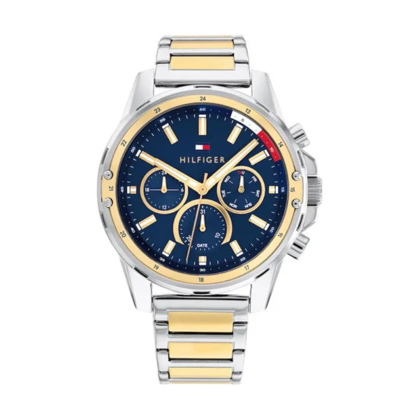 Tommy Hilfiger Mason Ανδρικό Ρολόι 45mm Χρονογράφος Μπαταρίας με Μεταλλικό Μπρασελέ – 1791937