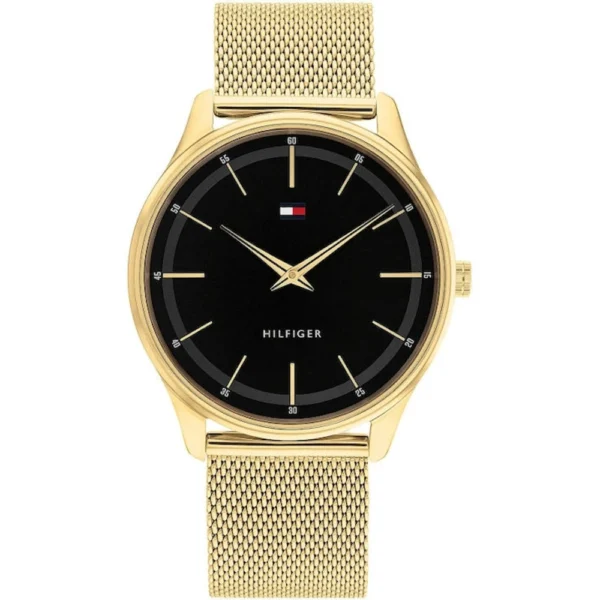 Tommy Hilfiger Adrian Ανδρικό Ρολόι Μπαταρίας με Χρυσό Μεταλλικό Μπρασελέ – 1710469