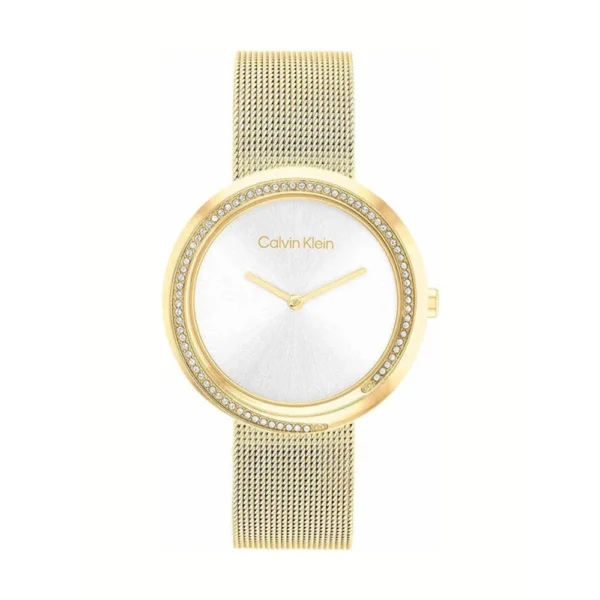Calvin Klein Γυναικείο Ρολόι 36mm Μπαταρίας με Χρυσό Μεταλλικό Μπρασελέ – 25200150
