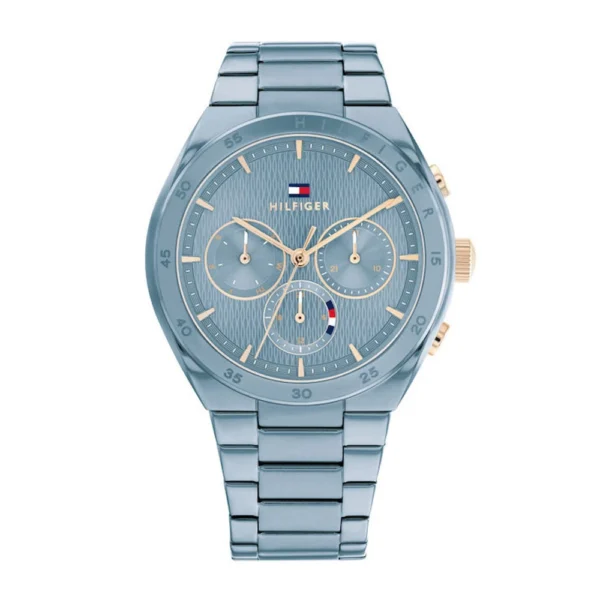 Tommy Hilfiger Carrie Γυναικείο Ρολόι 38mm Χρονογράφος Μπαταρίας με Μπλε Μεταλλικό Μπρασελέ – 1782576