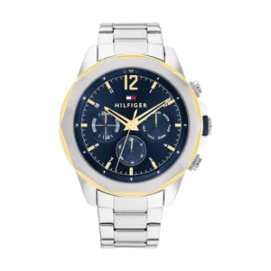 Tommy Hilfiger Lars Ανδρικό Ρολόι 46mm Χρονογράφος Μπαταρίας με Ασημί Μεταλλικό Μπρασελέ - 1792059