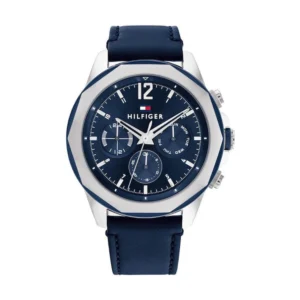 Tommy Hilfiger Lars Ανδρικό Ρολόι 46mm Χρονογράφος Μπαταρίας με Μπλε Δερμάτινο Λουράκι - 1792063