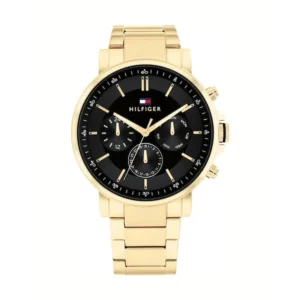 Tommy Hilfiger Tyson Ανδρικό Ρολόι 44mm Χρονογράφος Μπαταρίας με Χρυσό Μεταλλικό Μπρασελέ - 1710589