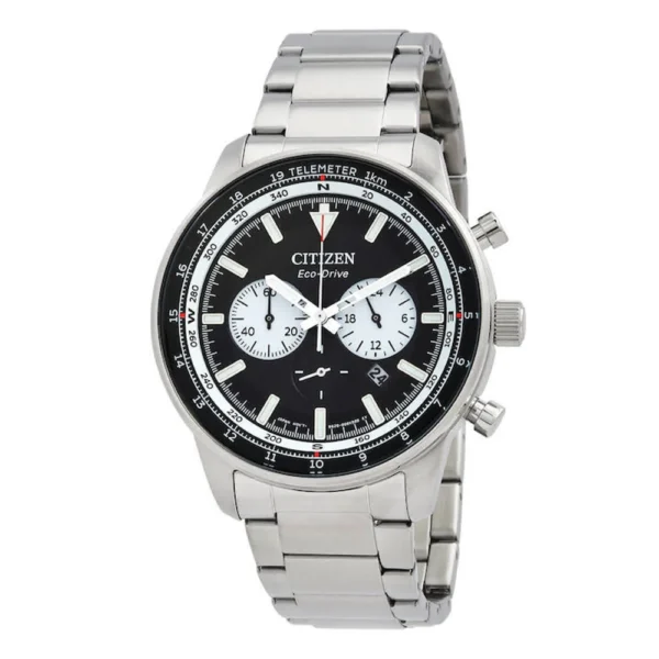 Citizen Ανδρικό Ρολόι 44mm Χρονογράφος Μπαταρίας με Ασημί Μεταλλικό Μπρασελέ – CA4500-91E