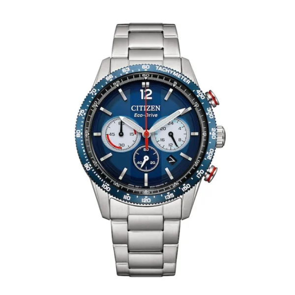 Citizen Eco-drive Ανδρικό Ρολόι 40mm Χρονογράφος Eco – Drive με Ασημί Μεταλλικό Μπρασελέ – CA4716-50L