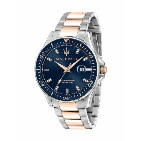 Maserati Sfida Ανδρικό Ρολόι 44mm Μπαταρίας με Μεταλλικό Μπρασελέ Gold – R8853140003