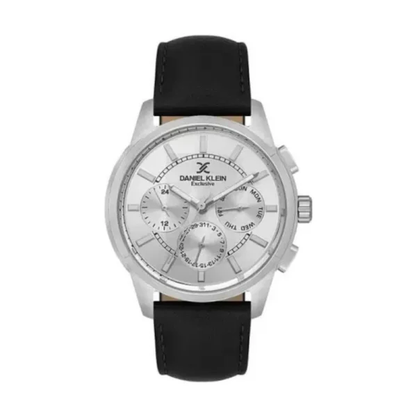 Daniel Klein Ανδρικό Ρολόι 43.5mm Μπαταρίας με Μαύρο Δερμάτινο Λουράκι – DK.1.14209-1