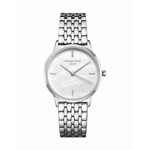 Rosefield The Pearl Γυναικείο Ρολόι 36mm Μπαταρίας με Ασημί Μεταλλικό Μπρασελέ – RMSSS-R02