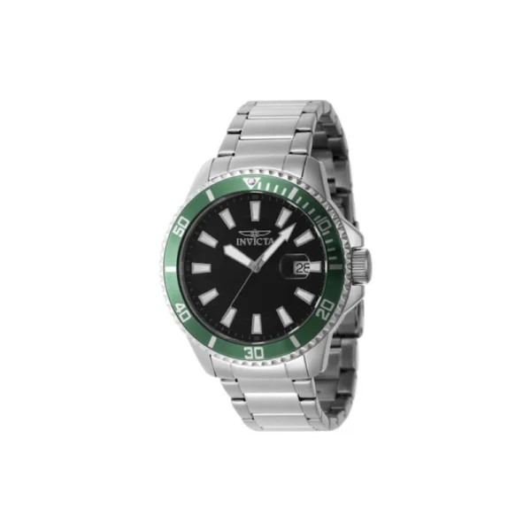 Invicta Pro Diver Ανδρικό Ρολόι 45mm Μπαταρίας με Ασημί Μεταλλικό Μπρασελέ – 46075