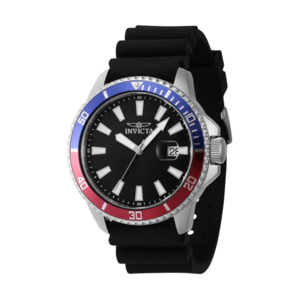 Invicta Pro Diver Ανδρικό Ρολόι 45mm Χρονογράφος Μπαταρίας με Μαύρο Καουτσούκ Λουράκι – 46131