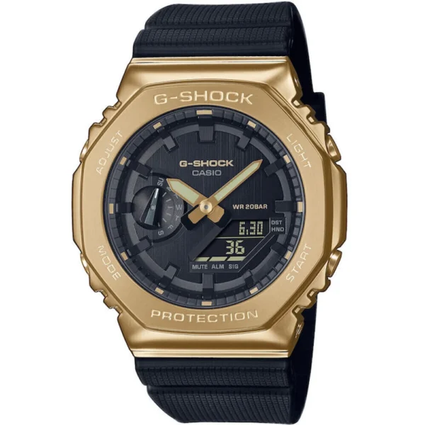 Casio G-shock Ψηφιακό Ανδρικό Ρολόι Χρονογράφος Μπαταρίας με Μαύρο Καουτσούκ Λουράκι – GM-2100G-1A9ER
