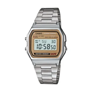 Casio Ψηφιακό Ανδρικό Ρολόι Χρονογράφος Μπαταρίας με Ασημί Μεταλλικό Μπρασελέ - A158WEA-9EF
