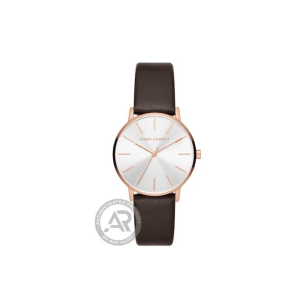 Armani Exchange Lola Γυναικείο Ρολόι Μπαταρίας με Καφέ Δερμάτινο Λουράκι – AX5592