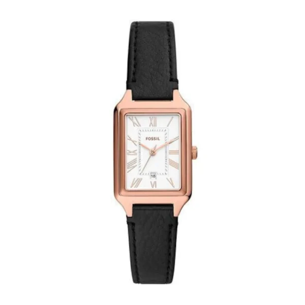 Fossil Raquel Γυναικείο Ρολόι 26mm Μπαταρίας με Μαύρο Δερμάτινο Λουράκι – ES5310
