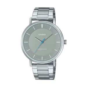 Casio Ανδρικό Ρολόι 40mm Μπαταρίας με Ασημί Μεταλλικό Μπρασελέ - MTP-VT04D-8EDF